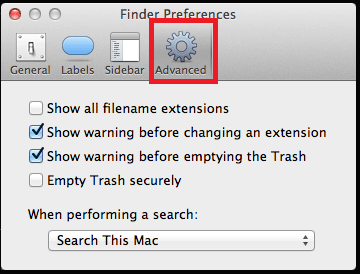 advanced, show all filename extenstions